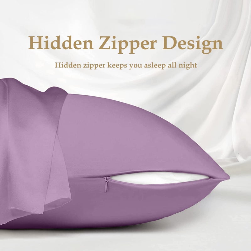 INSSL Silk Pillowcase for Women, Mulberry Silk Pillowcase for Hair and Skin and Stay Comfortable and Breathable During Sleep. (Purple, 20"Ã—36") - Image 5